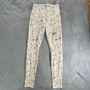 Fabletics‎ Womens White Multi Color Terrazzo Print High Waisted Leggings Size M